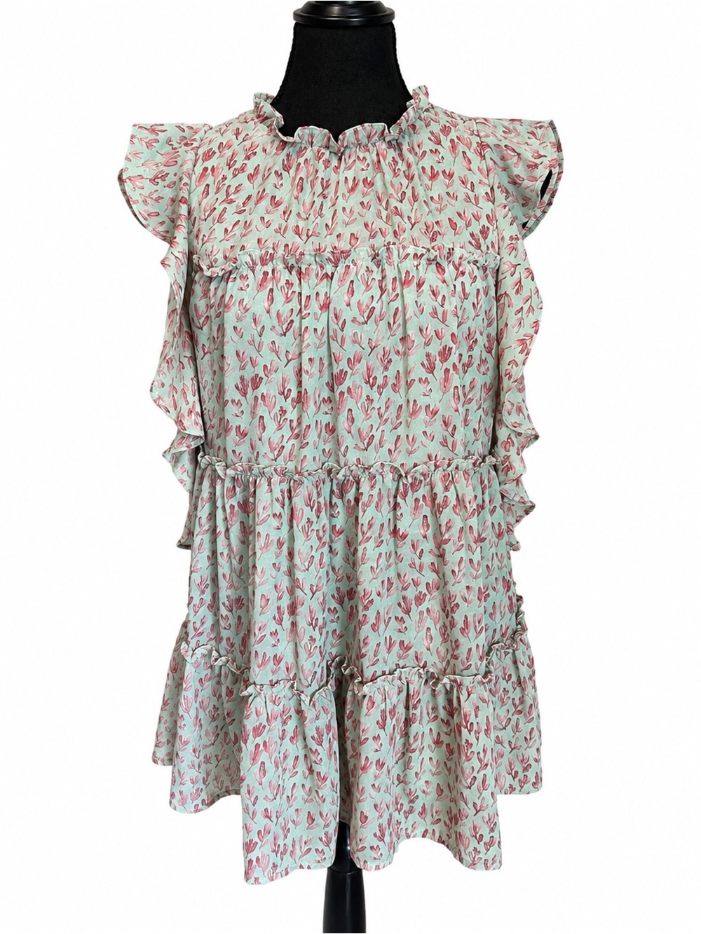 entro Tiered and Lined Tunic with Open Back Cottagecore Size Women’s Medium - Picture 2 of 15